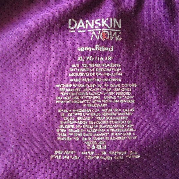 Danskin Now Vneck  Purple Semi Fitted Athletic Tee - Picture 5 of 5